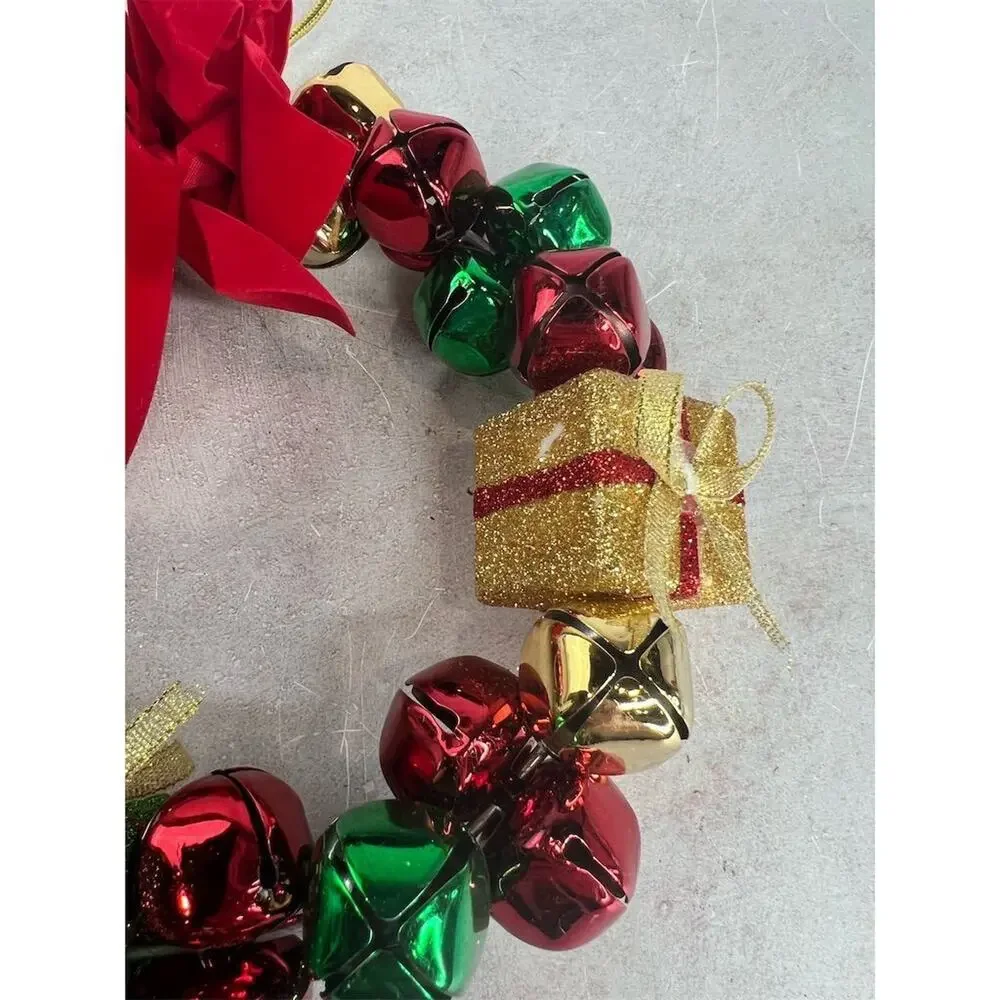 Christmas Jingle Bell‎ Wreath Multicolor Holiday Door Decoration